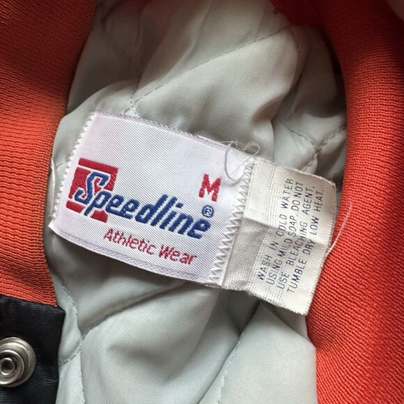 RARE Vintage 90s Speedline Lake Wales Bomber Jacket Size M Gothic Font Spellout - Picture 3 of 9